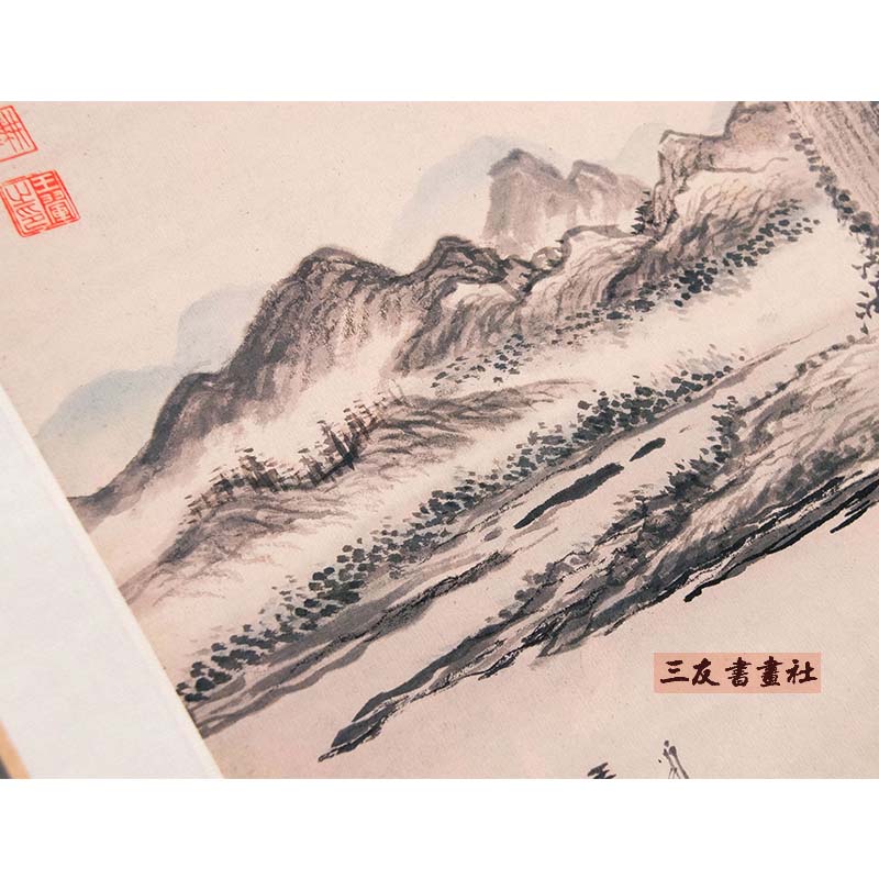 清代国画诗意山水轴画翚一径至桥图卷轴挂王复制原心高Y清画大宣 - 图2