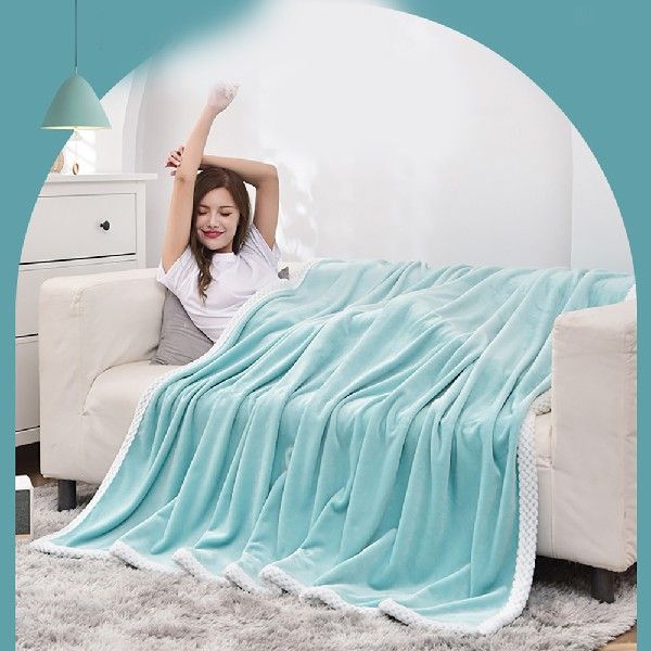 网红New ick And Warm Sofa Bed Blanket Double-Sided in Super - 图1