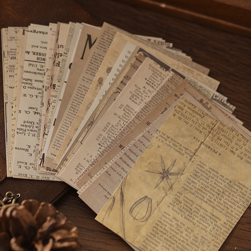 极速30pcs Vintage old newspaper plants Material Paper - 图1