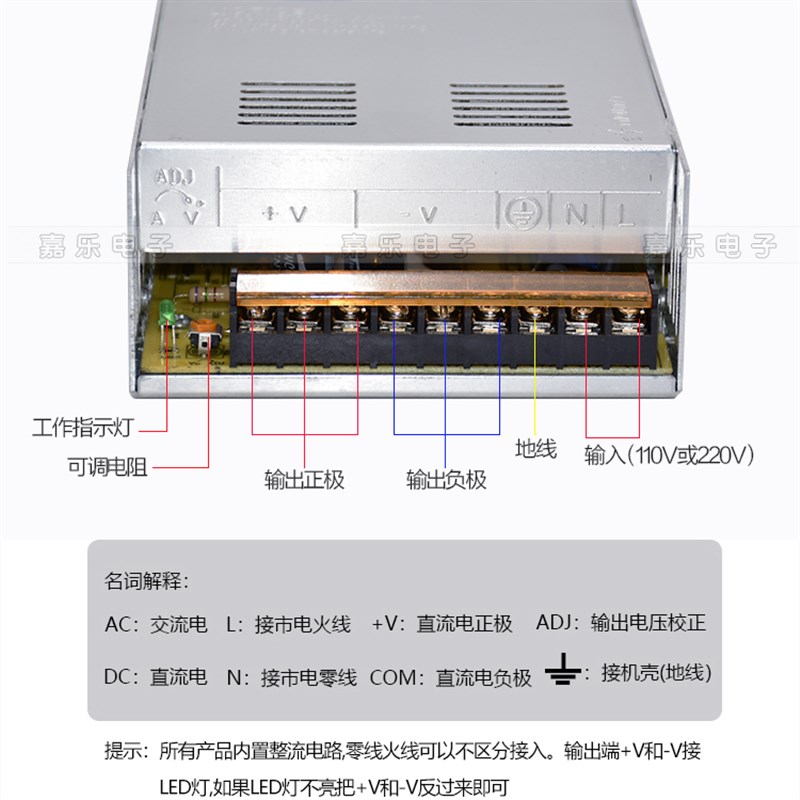 速发变压器110V/220V转24V开关电源稳压DC24VPLC1A2A5A10A15A直流 - 图2