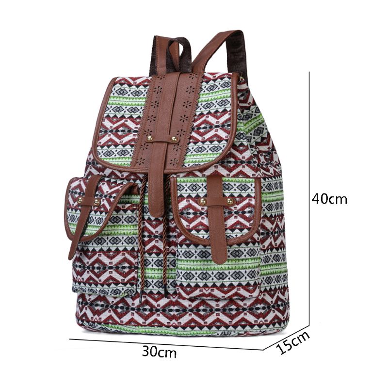 推荐High Quality Vintage Print  Ethnic Backpack for Women Gi - 图1