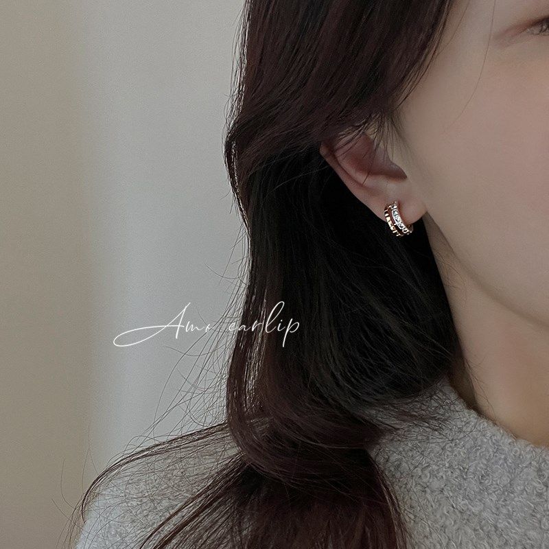 金银撞色蚊香盘耳夹无耳洞女设计感小众高级C型双耳圈耳饰2025年,淘宝优惠券,粉丝福利购,淘宝优惠卷