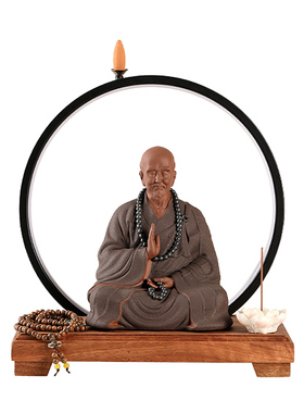 弘一法师摆件紫砂历史人物李叔同佛像雕像禅意中式X客厅家居摆件