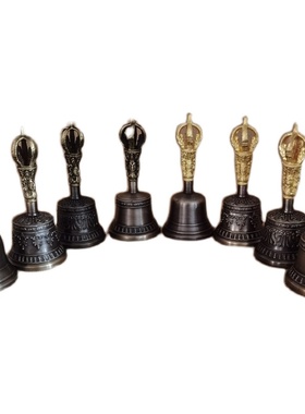 尼铃清进口法器五股青铜泊铛声音尔脆回音长久铃杵迷你款金刚铃杵