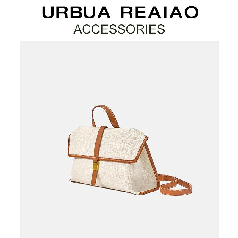 小众设计随游牛仔邮差包女2024新款通勤帆布小挎包撞色单肩斜挎包,淘宝优惠券,粉丝福利购,淘宝优惠卷