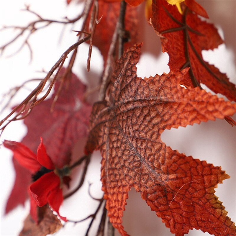 厂家2.4M Artificial Vine Red Autumn MHaple Leaf Fake Garland - 图1