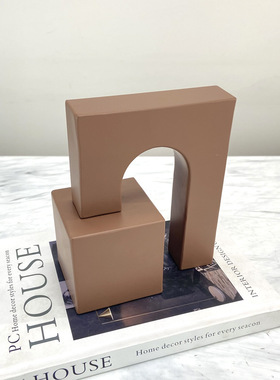 约现代摆设铁艺摆件桌面样板房拱门售楼处艺N术装饰品几何柜子摆