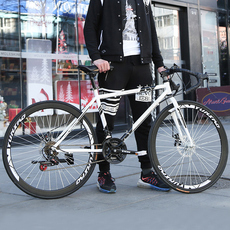 Велосипед с глухой передачей 新品公路自行车赛车变速实心胎活飞网红j死飞超快超轻碟刹大人男