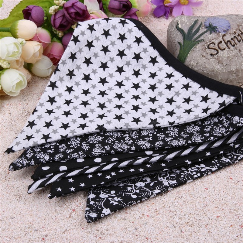 3.2m 12 Flag Black White Cotton Party Wedding Birthdays Part - 图2