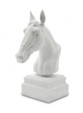 现代简约汉白玉动物马摆件样板房家居陈设玄关软装饰品工艺品摆设