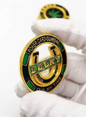 小众高货镂空扑克幸运币LUCKY纪念章徽章创意礼品魔术币手游币把