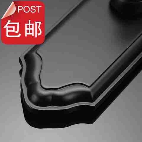 Door lock indoor bedroom three-piece set European solid wood hardware silent room door H American Q style black door lock handle simple