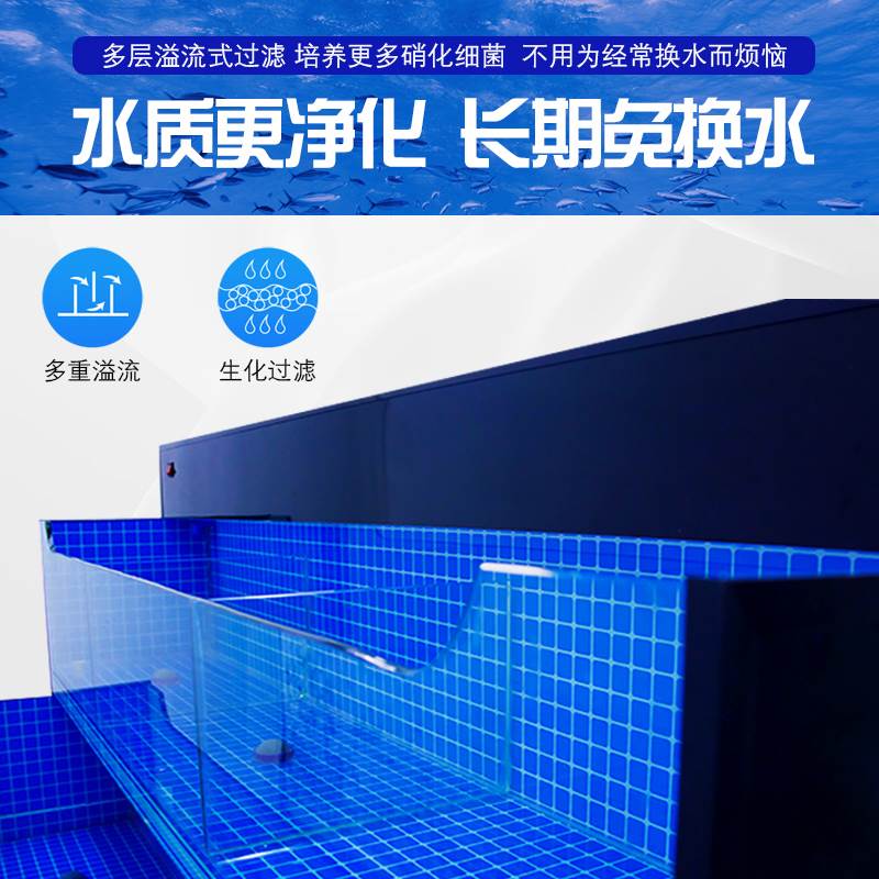 定制 移动海鲜店用制冷机池一体鱼缸商饭水族箱R5j8i8RP水产鱼缸 - 图1