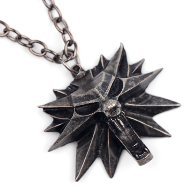 推荐QIMING Witcher Punk Wolf Head Men Necklace Hip Hop Punk-图3