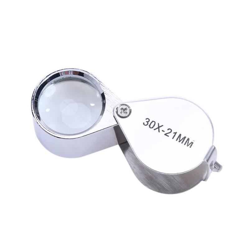 30X Times Magnifier Glass 30X-21MM Metal Fold Identify Preci - 图1