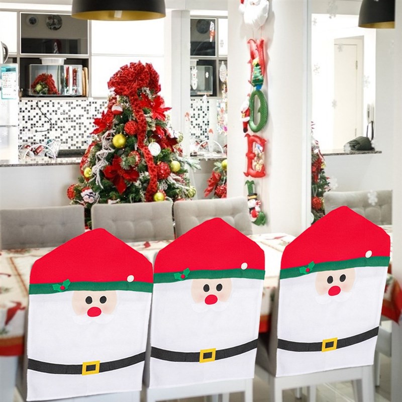 Christmas Cartoon Chair Back Cover Creative Doll Santa Claus-图2