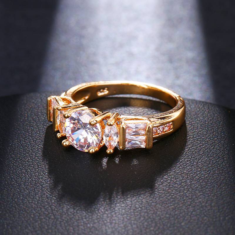 速发Fashion personality round zircon ring female temperament - 图1