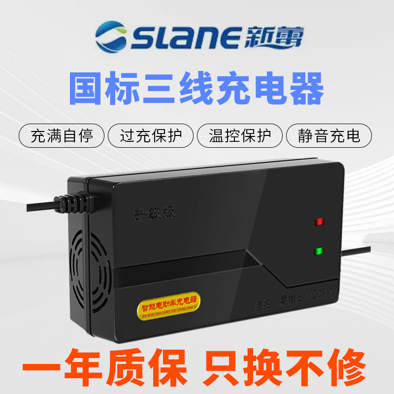 新蕾电动车电瓶充电器国标48V12AH60VE20AH72V32A专用正品原厂原 - 图0