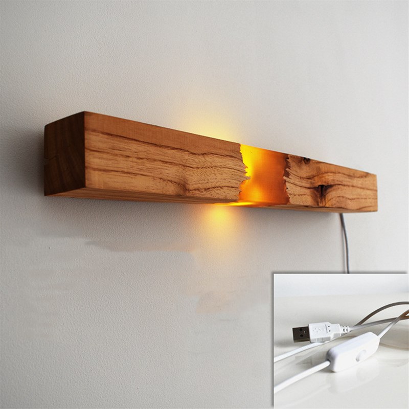 me Wroden LED Wall iamp Warm Light CoorWLdor La - 图0