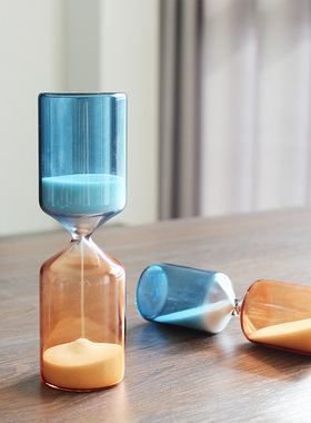 创意礼品喷色彩色玻璃沙漏圆柱形家居摆件同学生日礼物情人节闺蜜