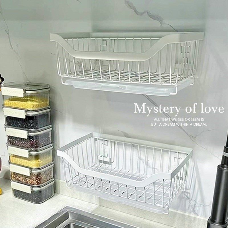 多功能厨房置物架壁挂免打孔不锈钢水果篮家用台面蔬菜篮子收纳筐,淘宝优惠券,粉丝福利购,淘宝优惠卷