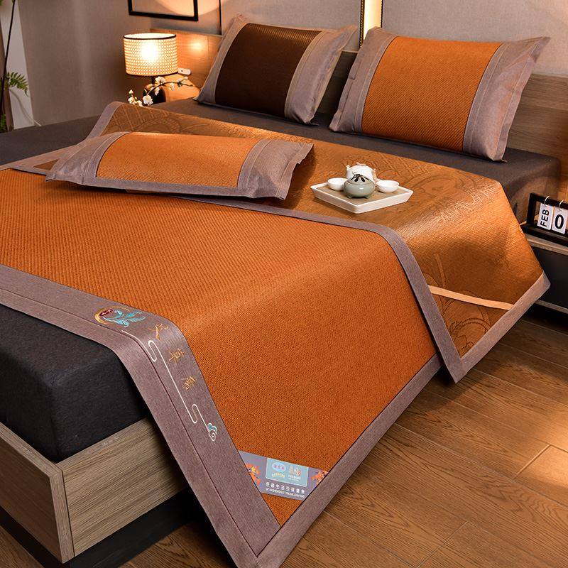 凉席藤席三件套夏m季可水洗折叠家用软席子床垫两用学生宿舍单人,淘宝优惠券,粉丝福利购,淘宝优惠卷