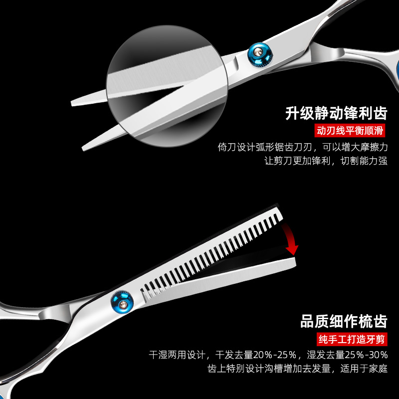 现货速发理发剪刀美发剪平剪牙剪专业打薄刘海神器家用自己剪头发-图3