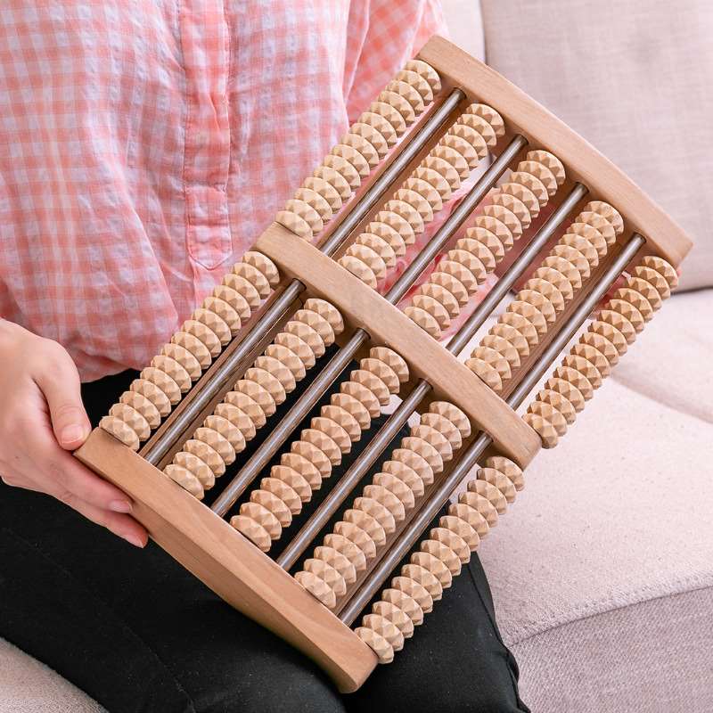 网红Wooden six-row large roller foot acupoint massager hand - 图2