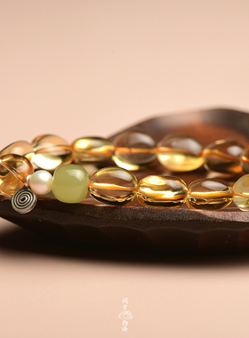 润古物语 天然高品质黄水晶手链  人手一条2022年好运手串