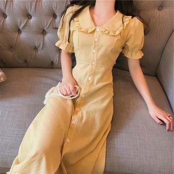 ຄົນດັງທາງອິນເຕີເນັດ Zhixun French retro French niche niche Platycodon dress for women 2023 summer ໃຫມ່ over-the-knee skirt