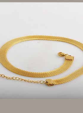 欧美复古choker脖颈饰品女金属网红项L链网带少女锁骨链手表风