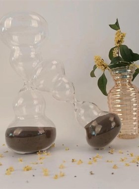 新款创意计时沙漏葫芦造型精致简约家居礼品装饰玻璃工艺摆件