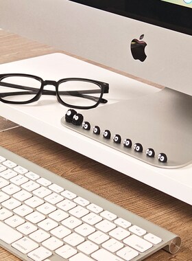 小煤球电脑显示屏装饰摆件治愈系可爱玩偶办公桌迷你解压饰品公仔