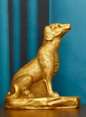 纯铜狗摆件十二生肖狗大号小风水中式铜工K艺品金属家居客厅装饰