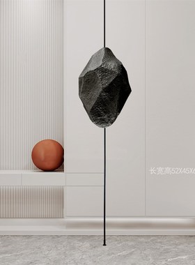 仿真石头造景创意展厅酒店画廊样板房固定杆吊挂悬空假石头装饰