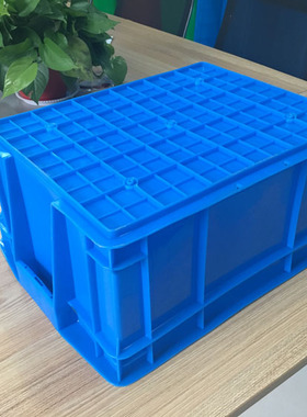 直销小号蓝色塑料周转箱长方形周转筐工具收纳整理盒货箱392*305*