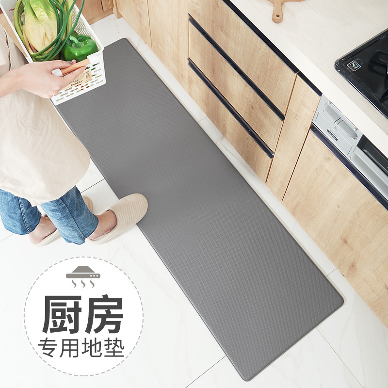 新品Anti-oil kitchen floor mat long stri PU leather non-slip - 图0