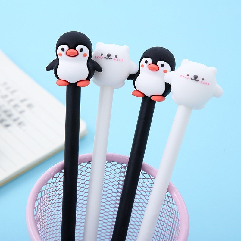 1 PCS Gel Pens Korean Cartoon Creative Penguin Silicone Pen - 图0