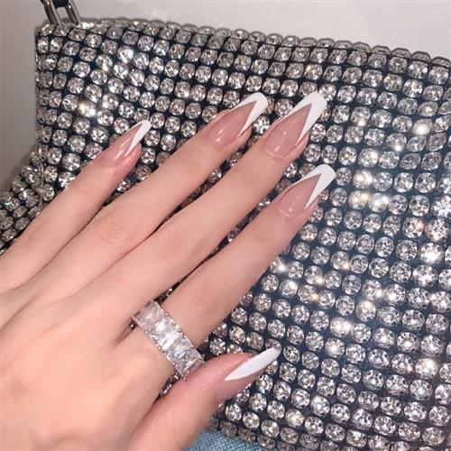 推荐24pcsset Long Stiletto Fake Nails Punk Snake Pattern Bla - 图2