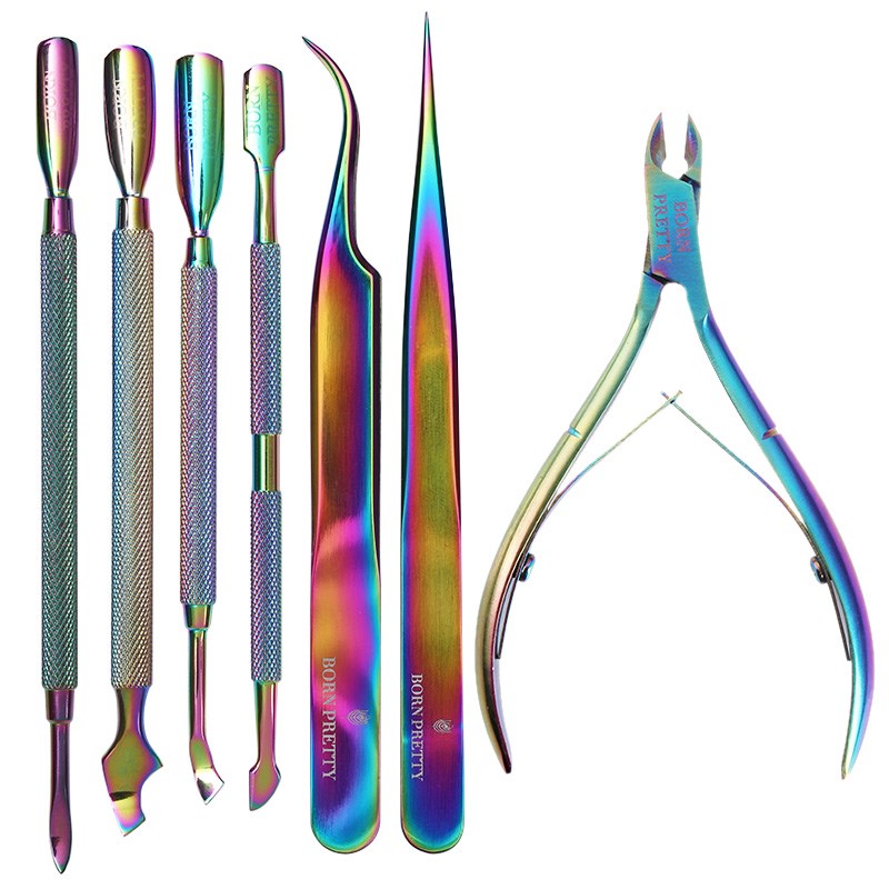 Nipper Scissor Nail-Art-Tool Nail-Cuticle-Pusher Born-Pretty-图0