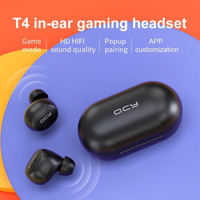 速发QCY T4 TWS Bluetooth V5.0 Sports Wireless Earphones APP - 图1