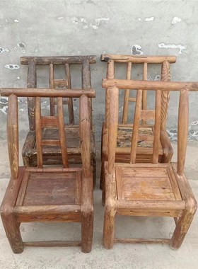 怀旧老物件老式榆木椅子农村小板凳旧家具复古民俗展览馆摆件道具