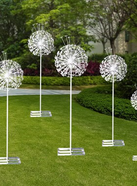 铁艺发光不锈钢蒲公英雕塑公园酒店庭院房地产庭院草坪装饰大摆件