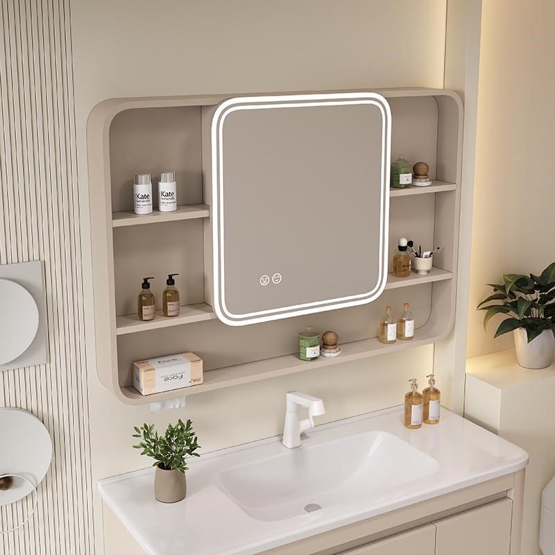 圆弧智能浴室镜柜带灯除雾美妆收纳镜柜挂墙式卫生间简约储物镜柜,淘宝优惠券,粉丝福利购,淘宝优惠卷