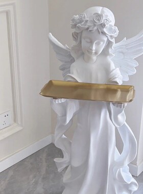 爱丽丝少女天使托盘s落地玄关钥匙茶几桌面装饰摆件塑