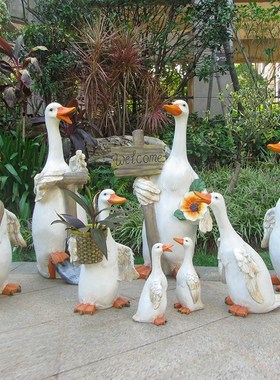 户外园林景观小品鸭子雕塑摆件售楼部F幼儿园花园庭院草坪动物装