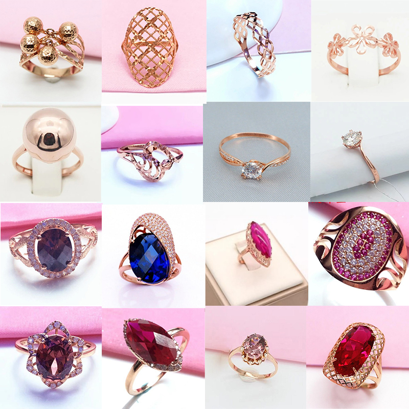 速发Russia Rose Gold Color Gold  Hollowed Fashion Open Adjus - 图2