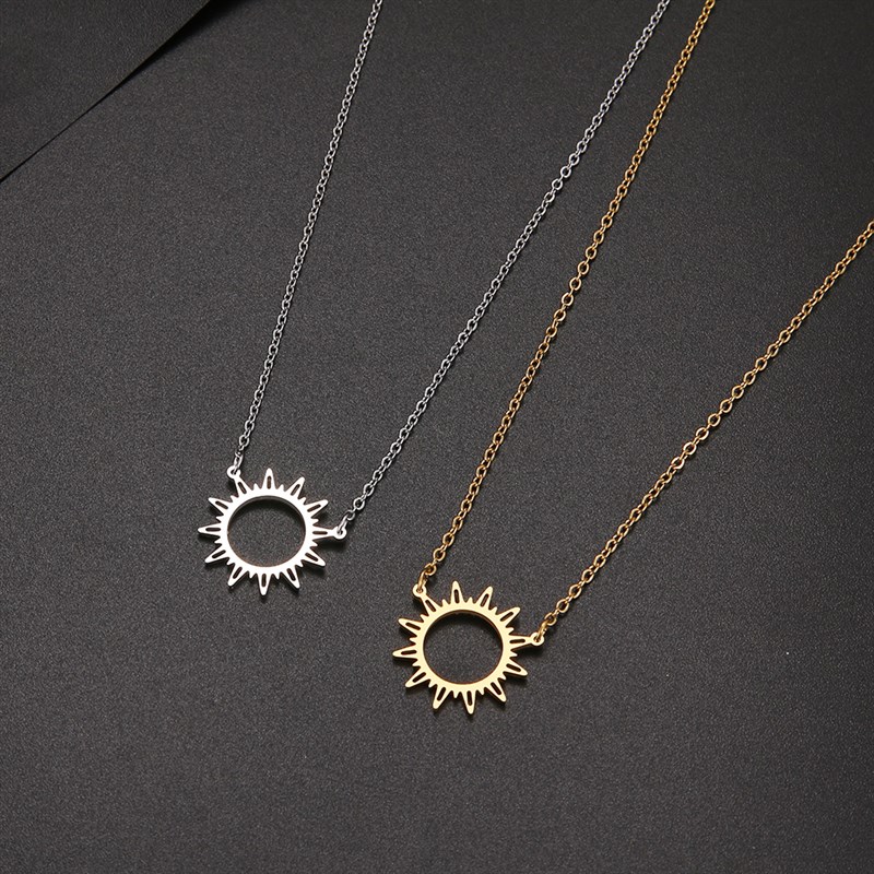 TIFI 316L ltainlessdSteveS Necklace Gol  Circle Irregular - 图3