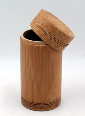 便携碳化竹茶叶筒 扣盖防潮密封竹D筒中号茶叶罐子竹木工艺品