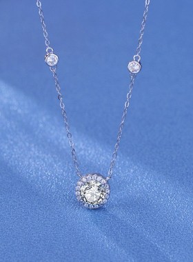 小众设计感轻奢蓝色星点ps925银项链女生日礼物气质简约锁骨链吊